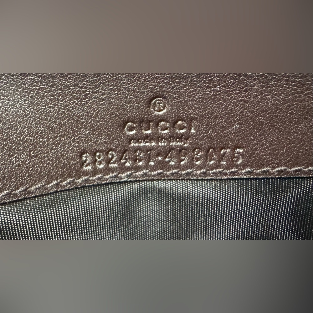 Gucci Guccissima Dark Chocolate Leather Continental Embossed GG Long Wallet - Picture 9 of 13